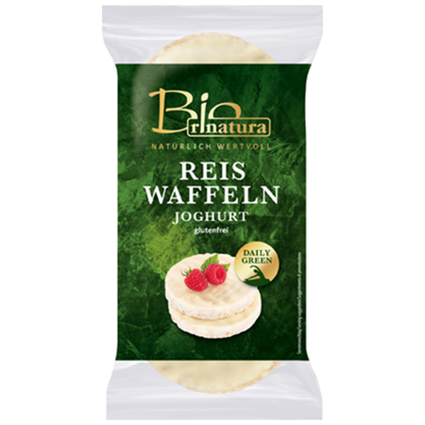 Rondele de orez expandat cu iaurt de capsuni (fara gluten) BIO Rinatura - 100 g